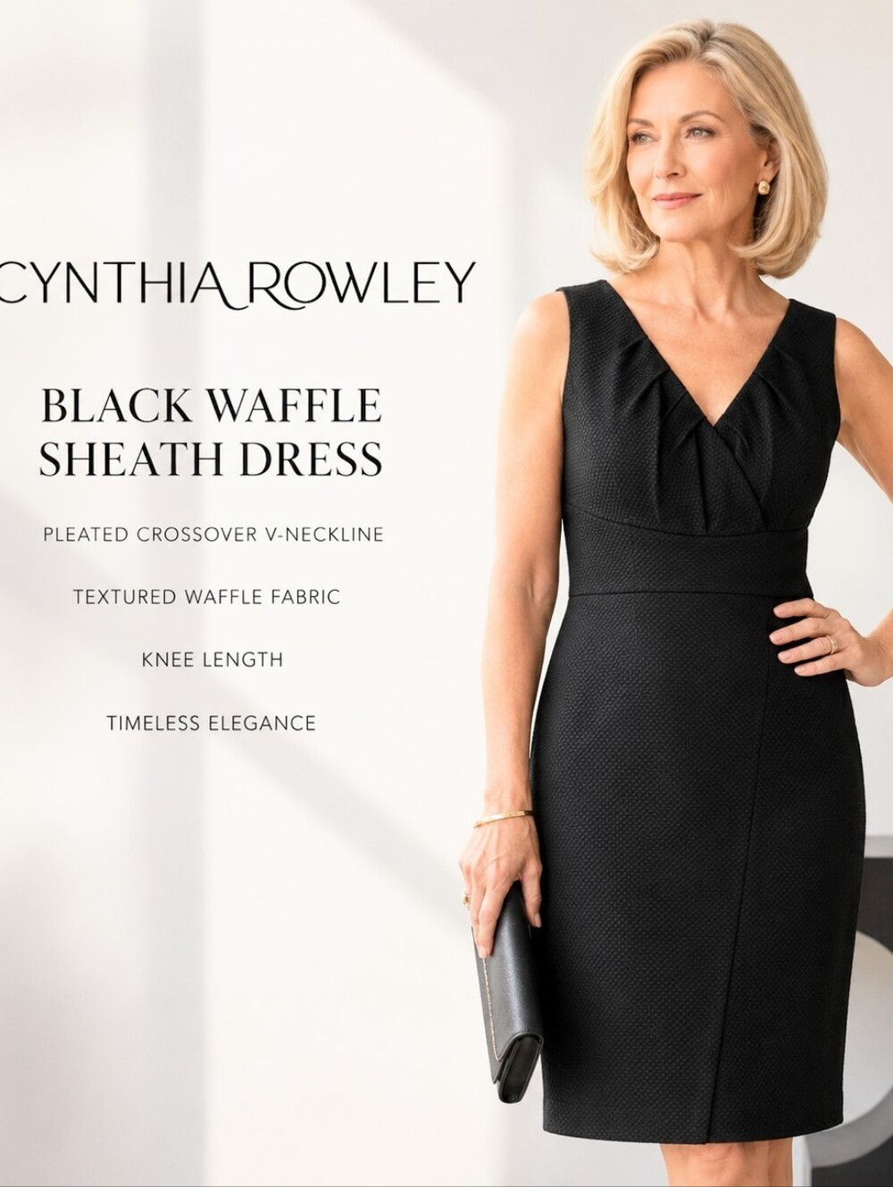 Cynthia Rowley Honeycomb Sheath Black Sleevless dress Sz 10 Like NEW